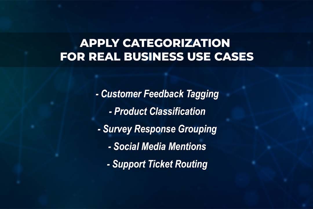 Apply Categorization for Real Business Use Cases