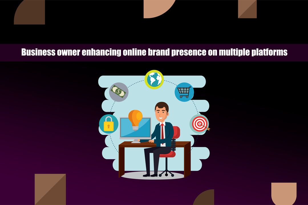 Business owner enhancing online brand presence on multiple platforms.