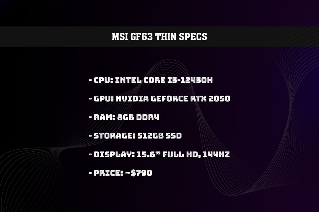MSI GF63 Thin Specs