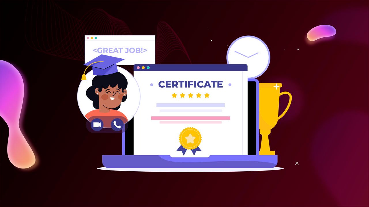  Professional résumé or digital portfolio showcasing AI certification with icons for roles like AI Trainer and Automation Consultant