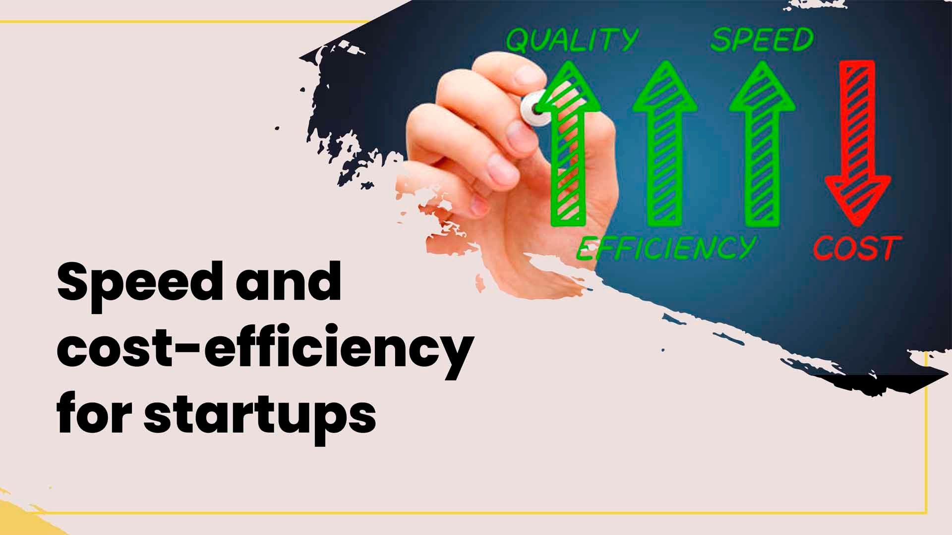 Startup team creating a website using no-code tools, emphasizing speed and cost savings